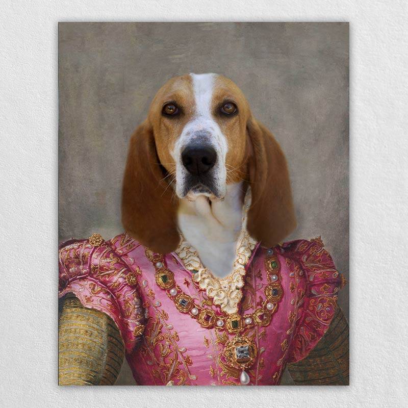 Pretty Lady Royal Pet Painting Beautiful Dog Paintings