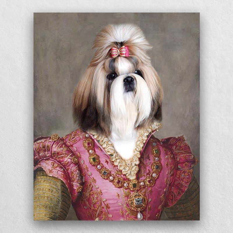 Pretty Lady Royal Pet Painting Beautiful Dog Paintings