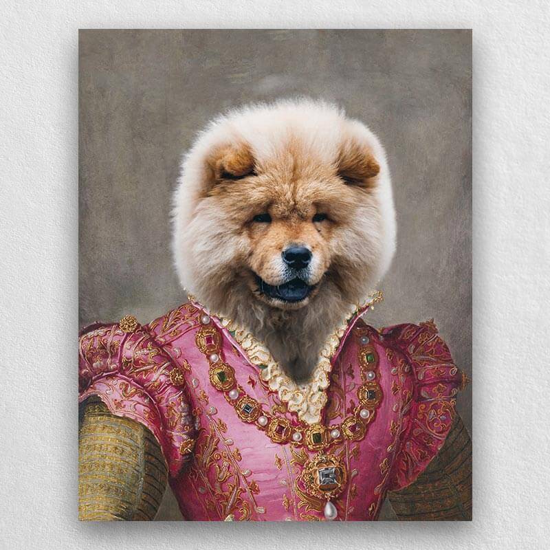 Pretty Lady Royal Pet Painting Beautiful Dog Paintings