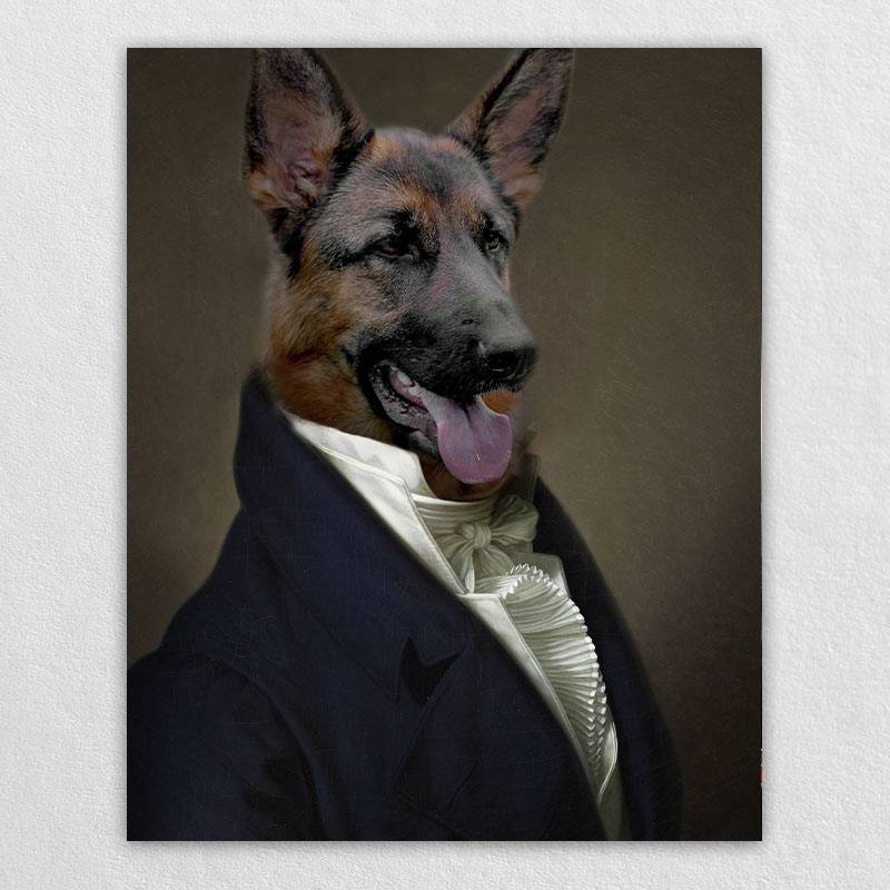 Renaissance Dog Painting Animal In Suits Portraits