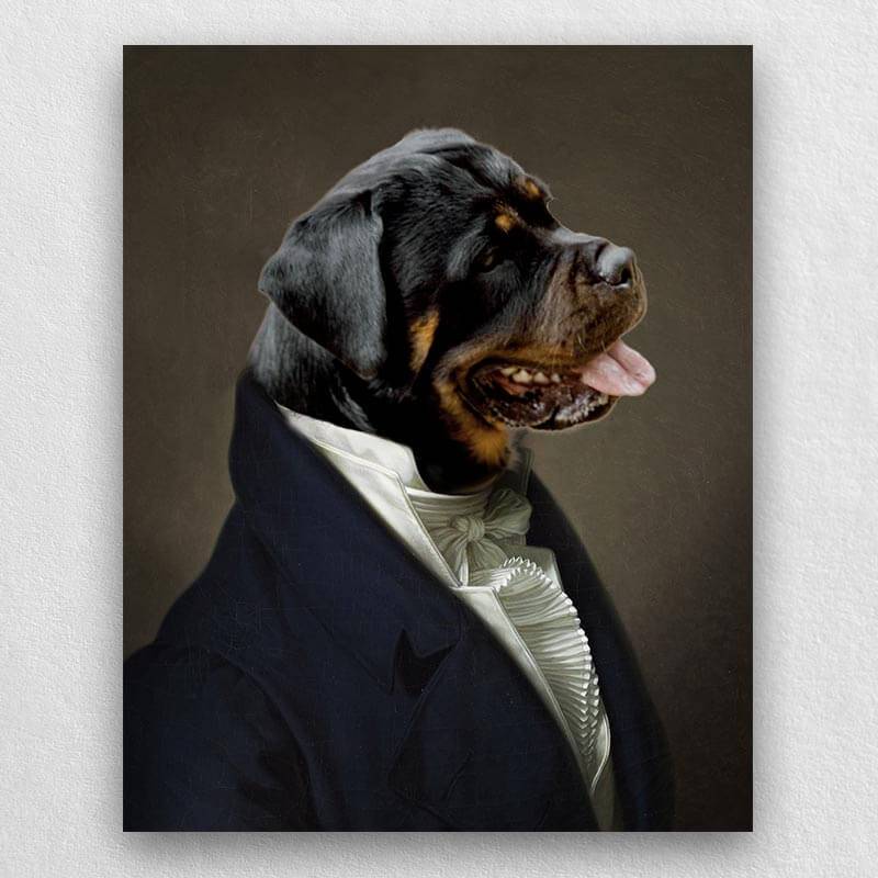 Renaissance Dog Painting Animal In Suits Portraits