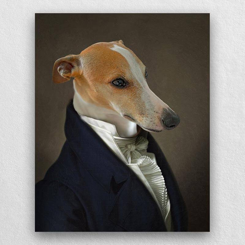 Renaissance Dog Painting Animal In Suits Portraits