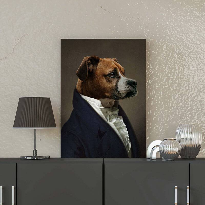 Renaissance Dog Painting Animal In Suits Portraits