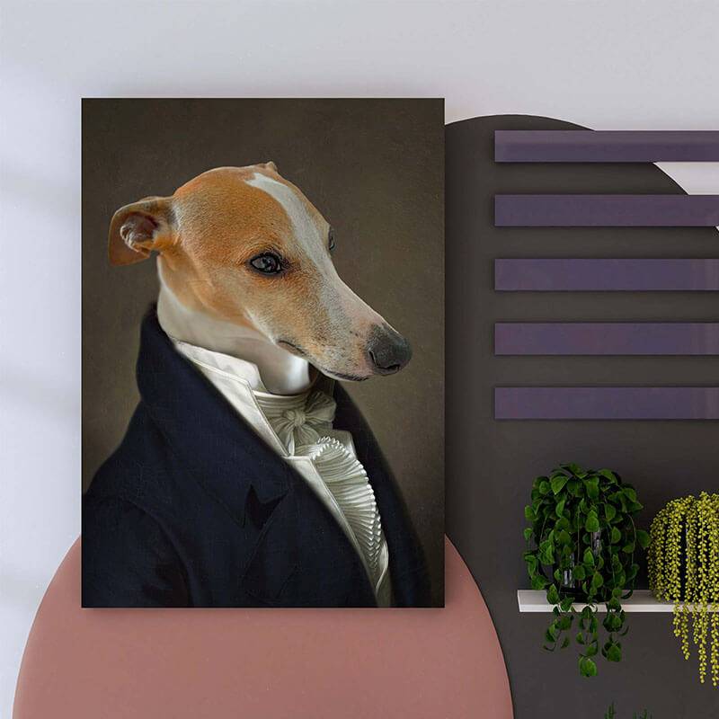 Renaissance Dog Painting Animal In Suits Portraits