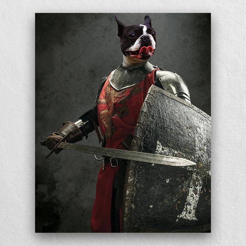 Fighting Knight Funny Dog Portraits Portrait Of Pet Art