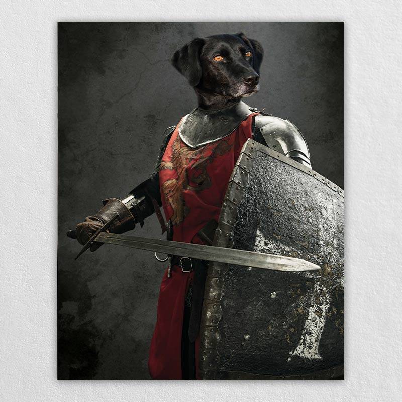 Fighting Knight Funny Dog Portraits Portrait Of Pet Art