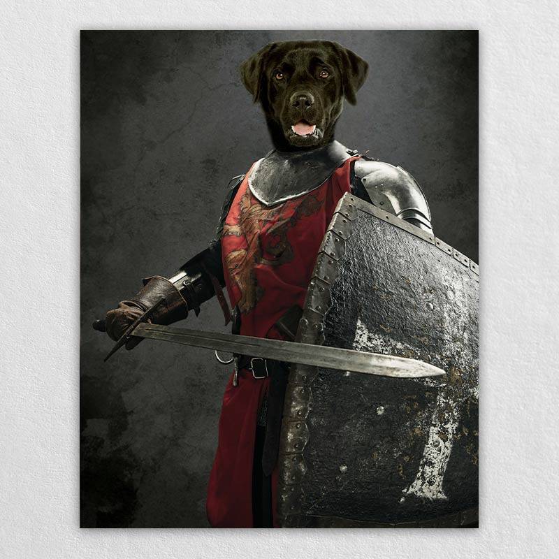 Fighting Knight Funny Dog Portraits Portrait Of Pet Art