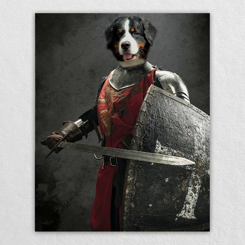 Fighting Knight Funny Dog Portraits Portrait Of Pet Art