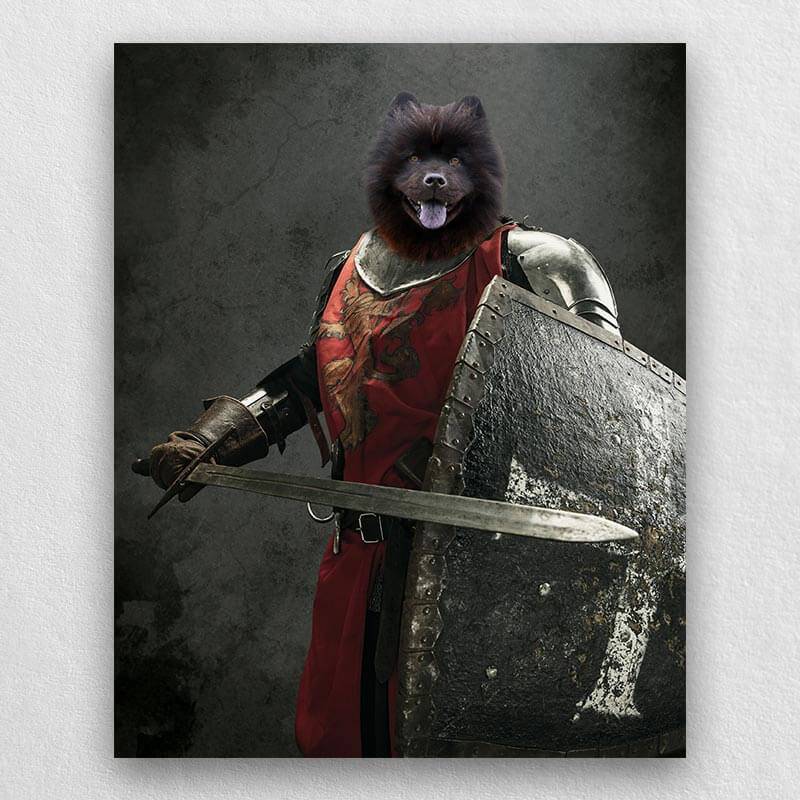 Fighting Knight Funny Dog Portraits Portrait Of Pet Art