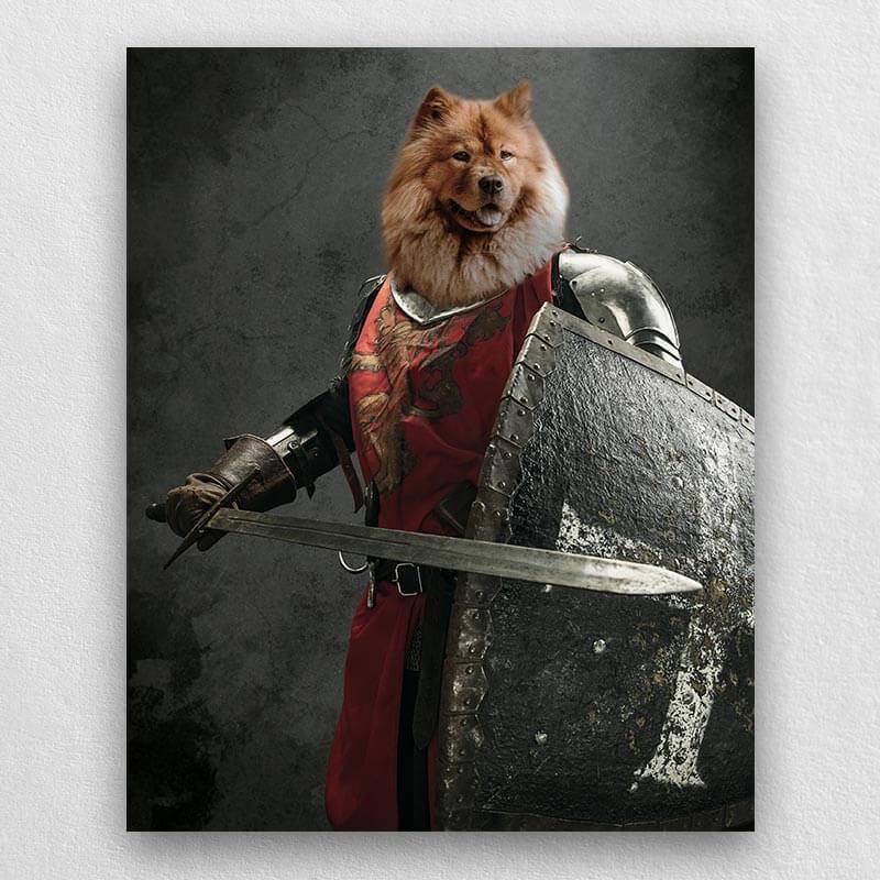 Fighting Knight Funny Dog Portraits Portrait Of Pet Art