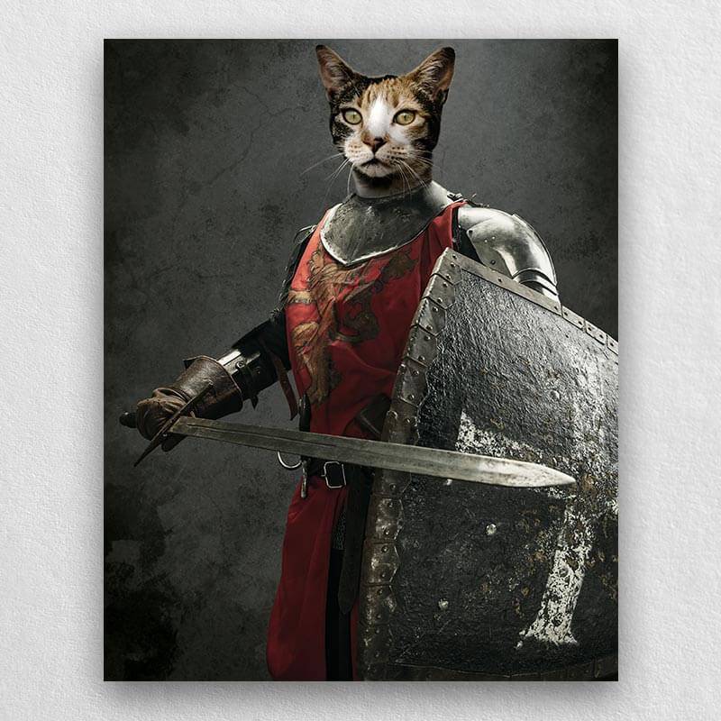 Fighting Knight Funny Dog Portraits Portrait Of Pet Art