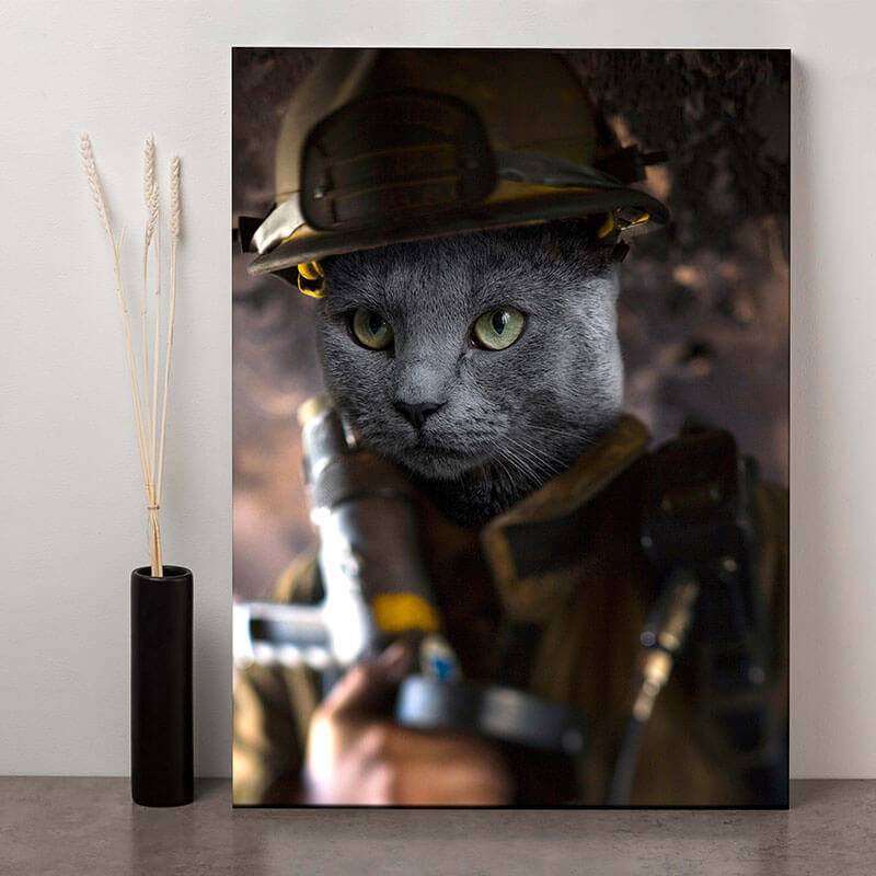 Fire Fighting Best Animal Portraits Dog Lover Painting