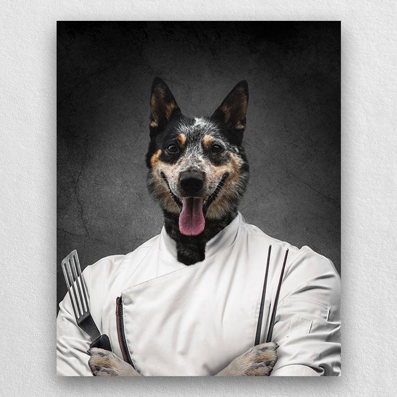 Chef Pet Painting From Photo Dogs In Portraits