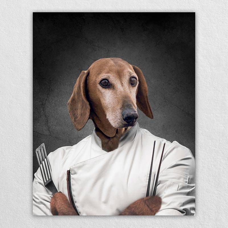 Chef Pet Painting From Photo Dogs In Portraits