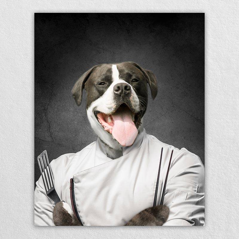 Chef Pet Painting From Photo Dogs In Portraits