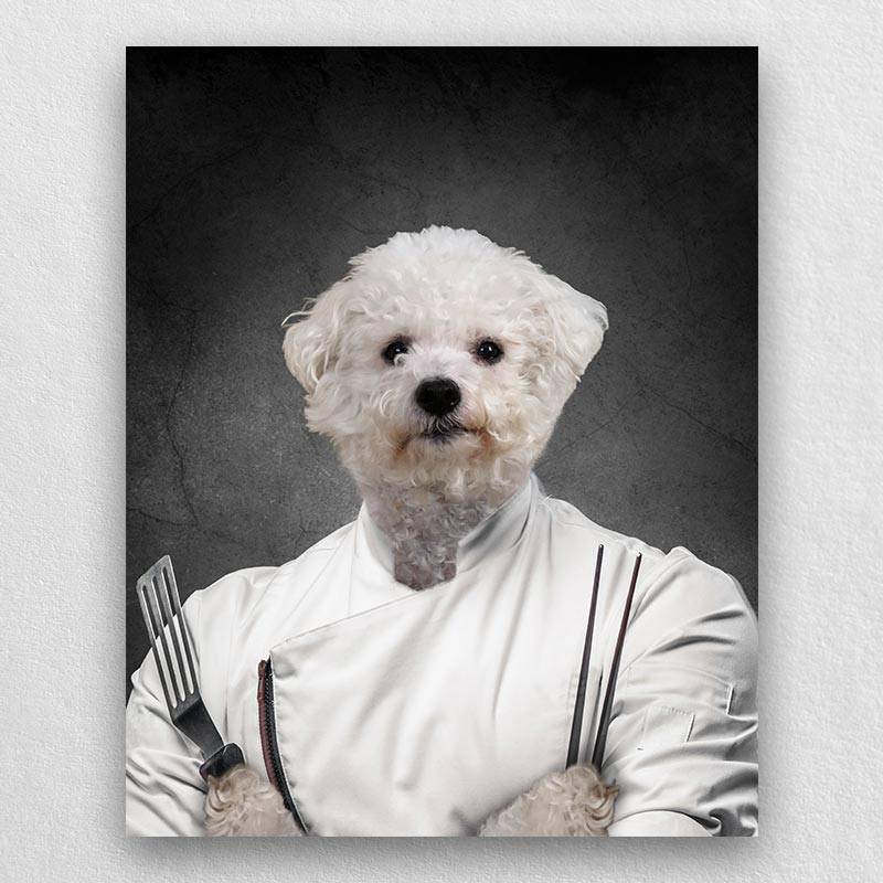 Chef Pet Painting From Photo Dogs In Portraits