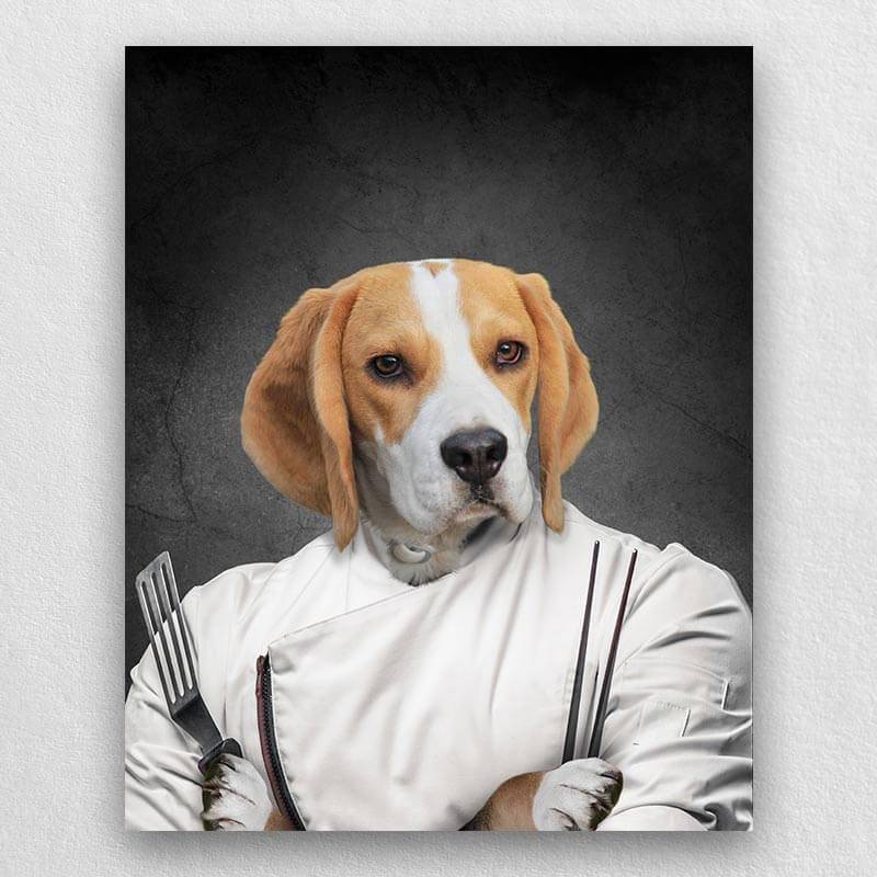 Chef Pet Painting From Photo Dogs In Portraits