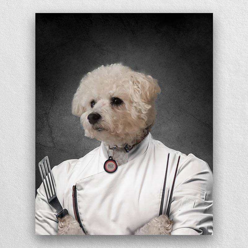 Chef Pet Painting From Photo Dogs In Portraits