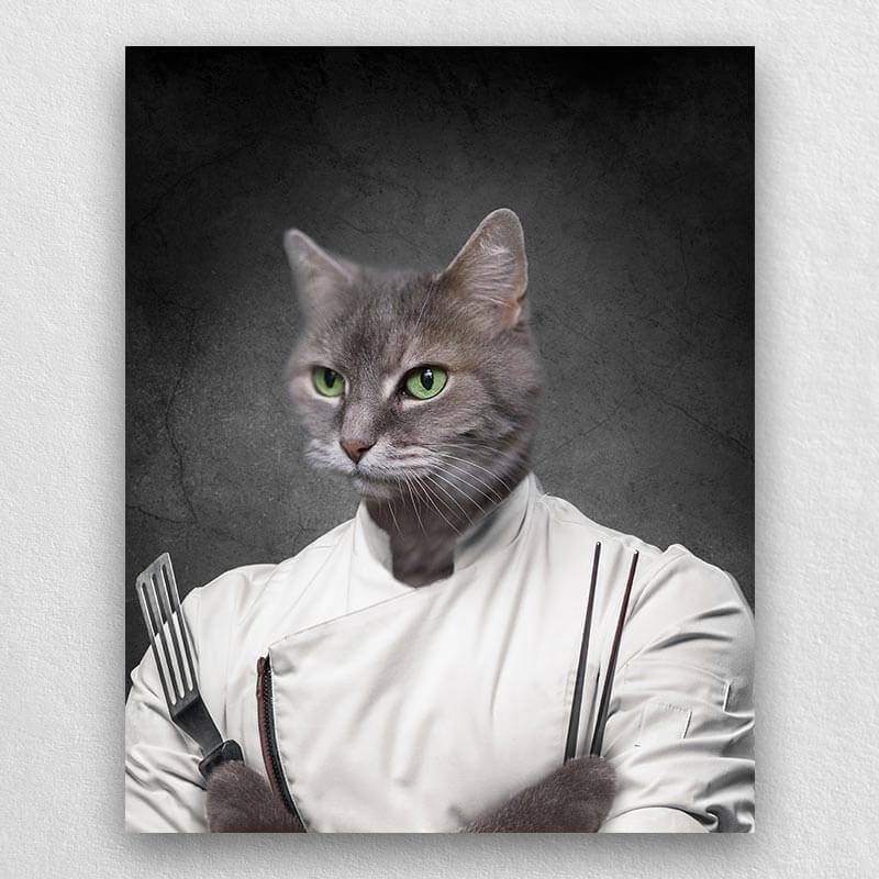 Chef Pet Painting From Photo Dogs In Portraits