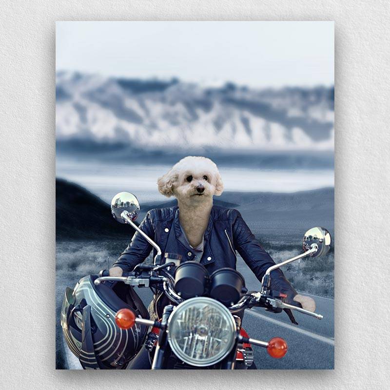 Motorcycle Rider Pet Portraits From Photos Pet Of Art