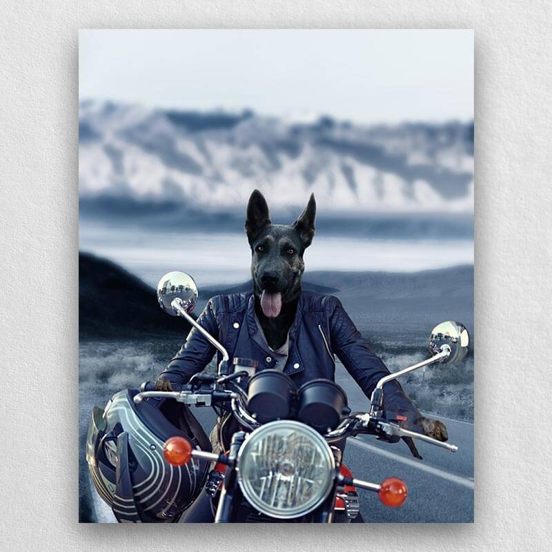 Motorcycle Rider Pet Portraits From Photos Pet Of Art