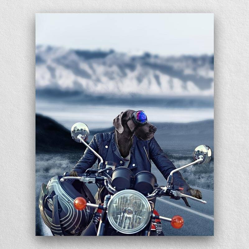 Motorcycle Rider Pet Portraits From Photos Pet Of Art