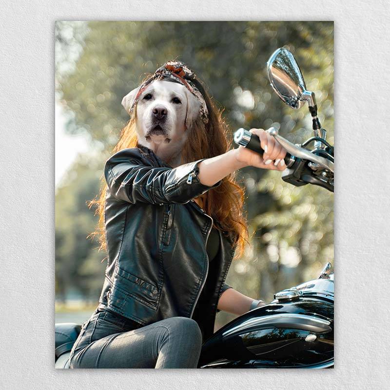 Cool Rider Pet Portraits In Oil Dog Art Painting