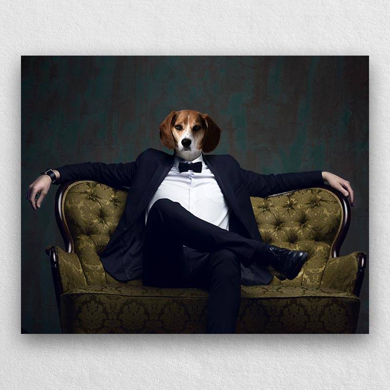 Tuxedo Cat Portrait Dog Into Portrait Personalized Pet Art