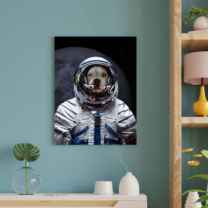 Pet Portrait Astronaut Pet Art Print Dog Custom Portrait