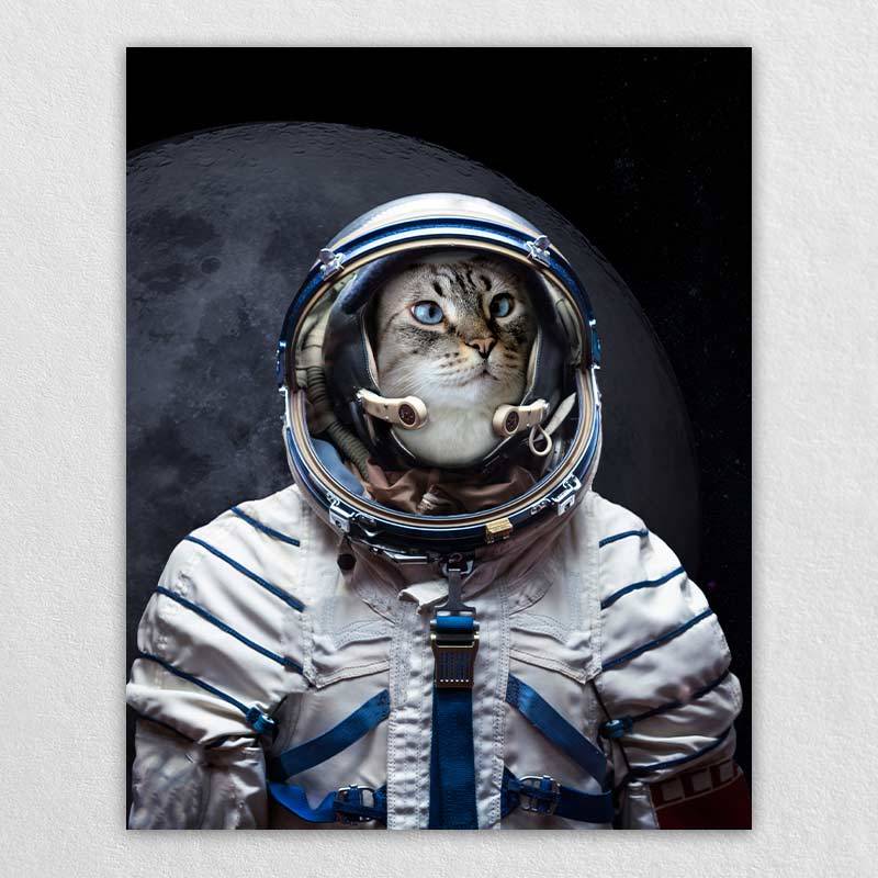 Pet Portrait Astronaut Pet Art Print Dog Custom Portrait