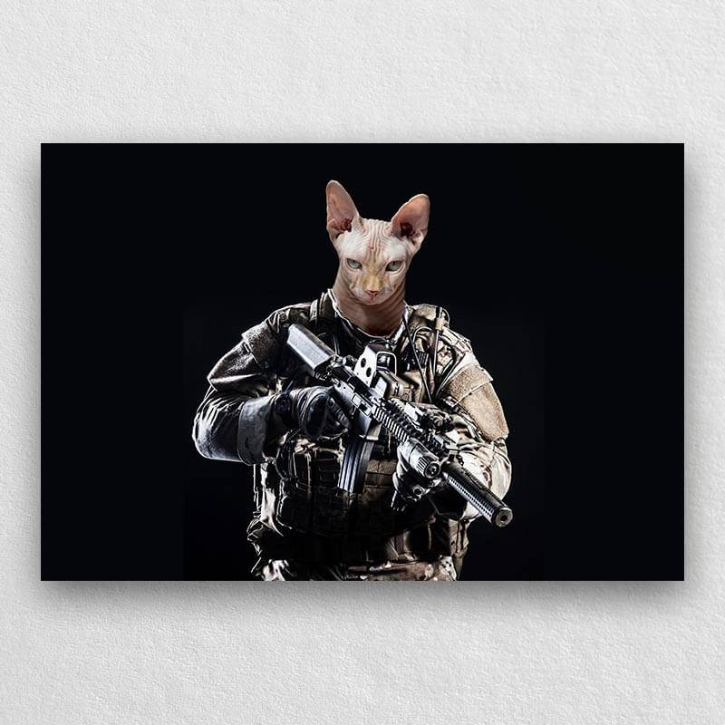 Soldier Pet Portrait Painting Cool Dog Portraits