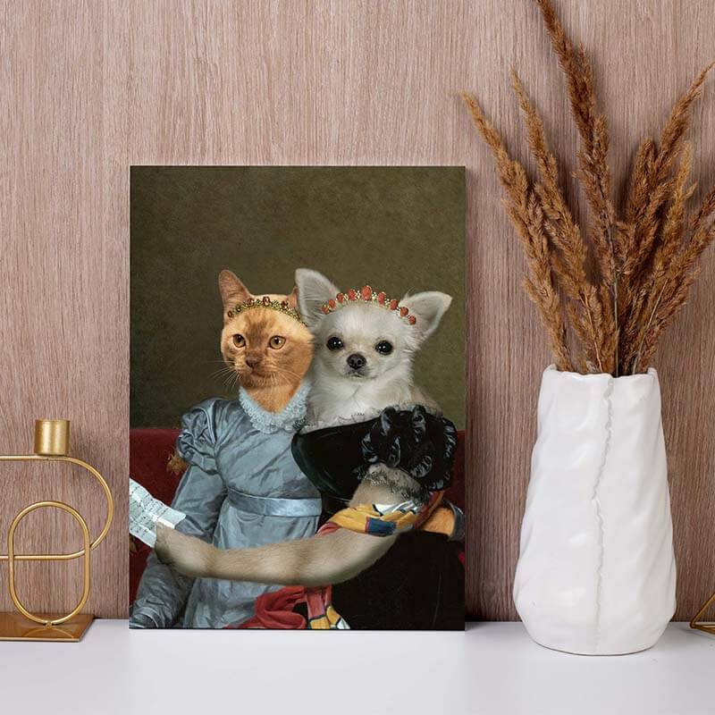 Princess Sisters Pet Portrait Double Pet Portraits