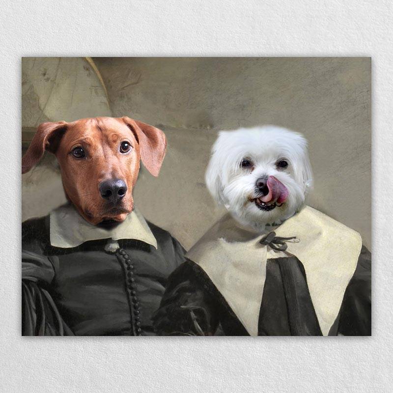 Couple Pet Portraits Custom Pet Canvas Art