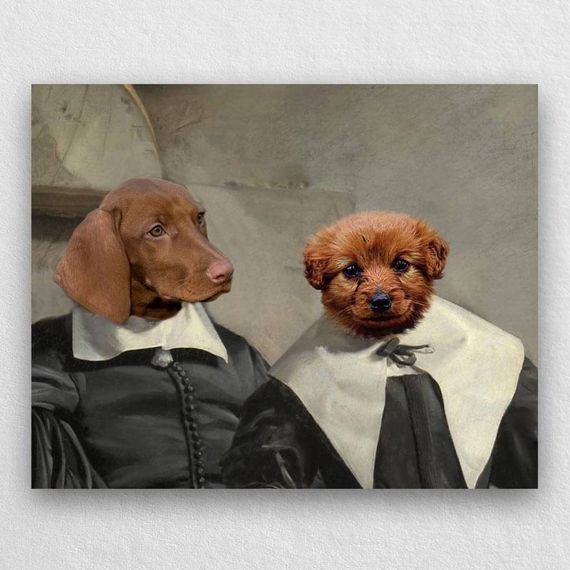 Couple Pet Portraits Custom Pet Canvas Art