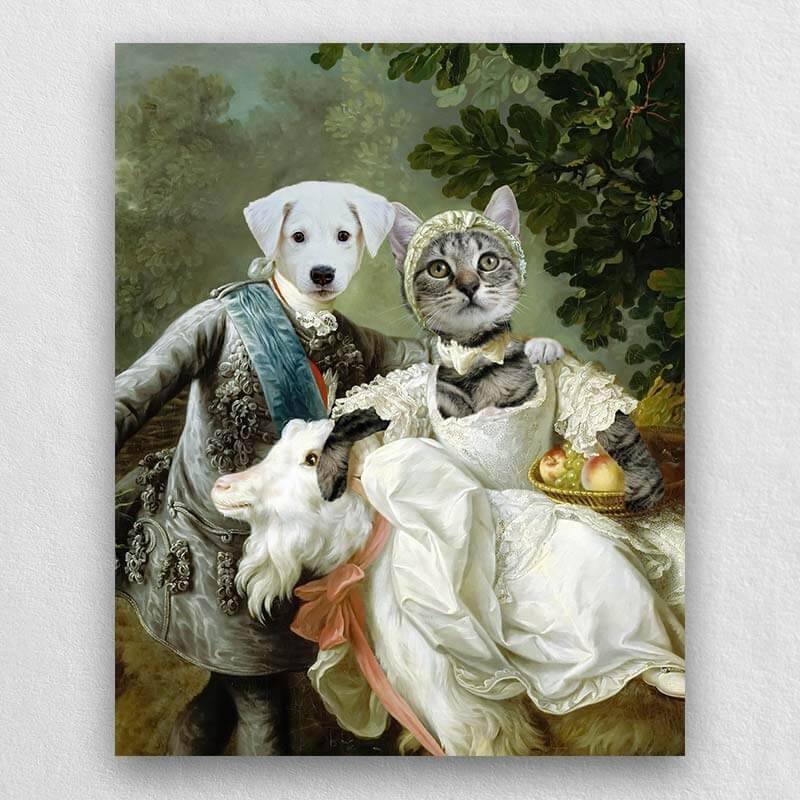 Count And Sister Royal Pet Canvas