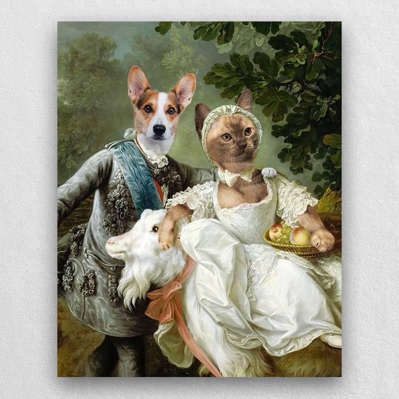 Count And Sister Royal Pet Canvas