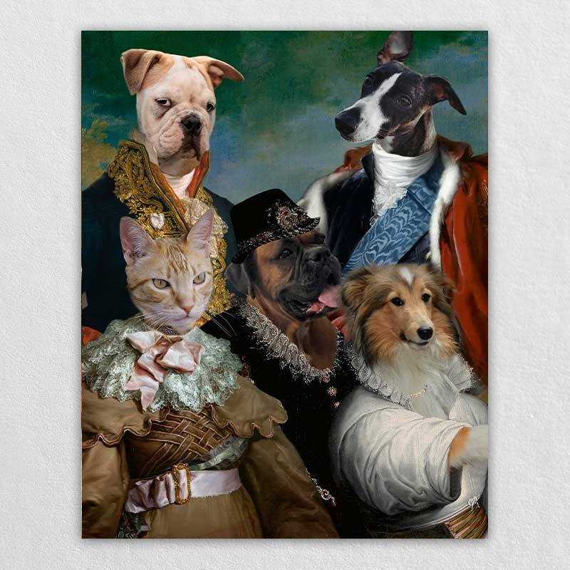 Family Royalty Pet Portraits Pet Canvas Prints