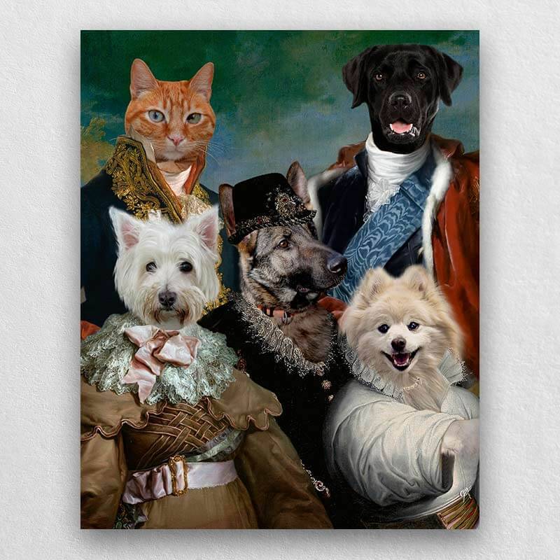 Family Royalty Pet Portraits Pet Canvas Prints