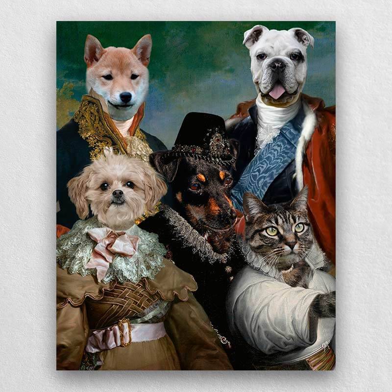 Family Royalty Pet Portraits Pet Canvas Prints