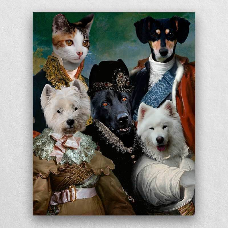 Family Royalty Pet Portraits Pet Canvas Prints