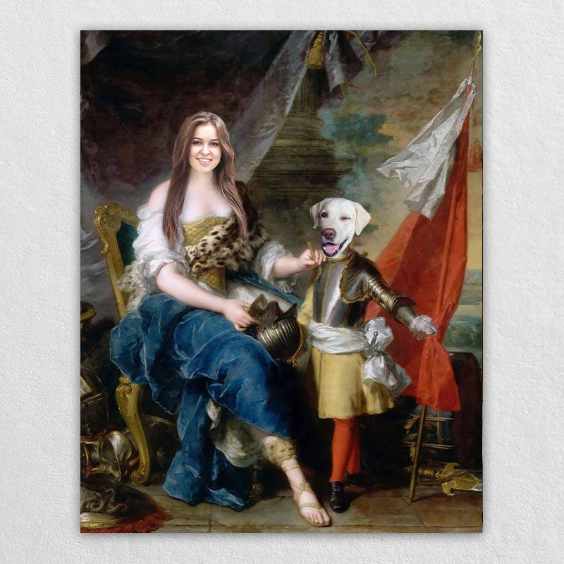 Custom Pet And Owner Portrait Painting Renaissance