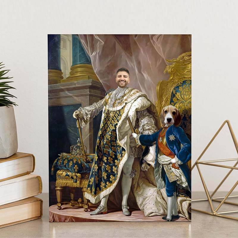 King Pet And Owner Portraits Pet Memory Art