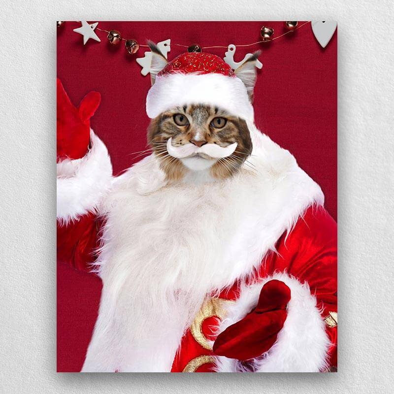 Santa Pet Christmas Portraits Best Pet Art