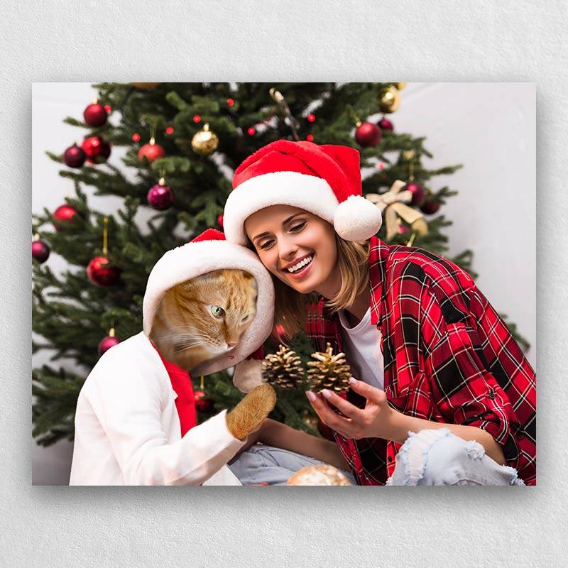 Cat Dog Pet Christmas Portraits Gift