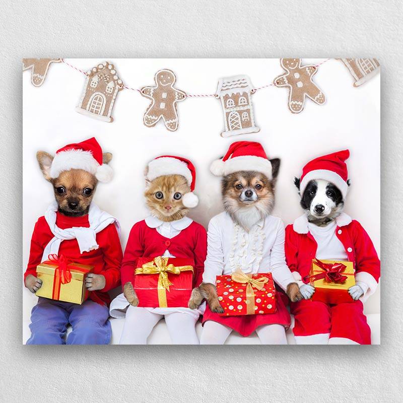 Christmas Dog Painting Art Of Pet