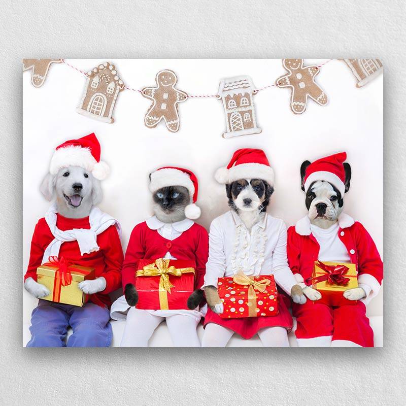 Christmas Dog Painting Art Of Pet