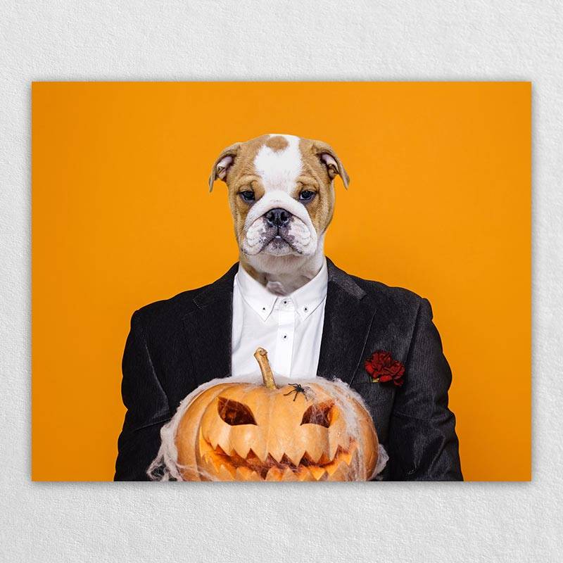 Zombie Dog Costume Portraits Funny Pet Canvas