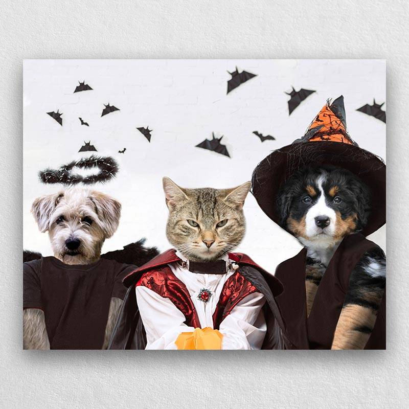 Pet Painting In Scary Yet Elegant Halloween Costumes