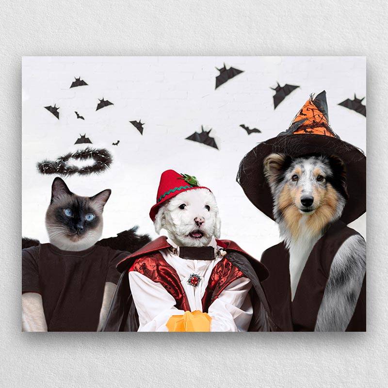 Pet Painting In Scary Yet Elegant Halloween Costumes