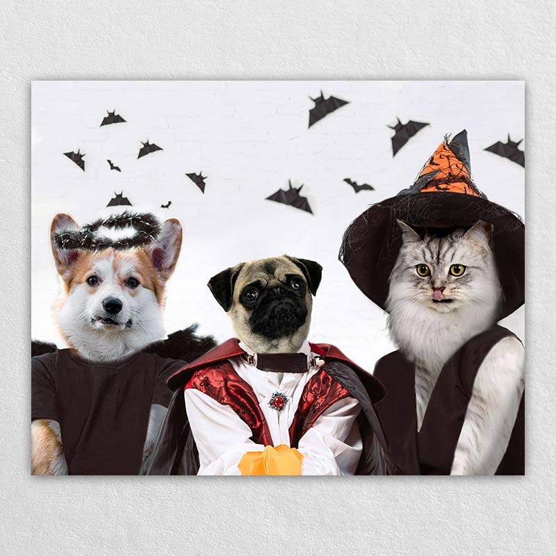 Pet Painting In Scary Yet Elegant Halloween Costumes